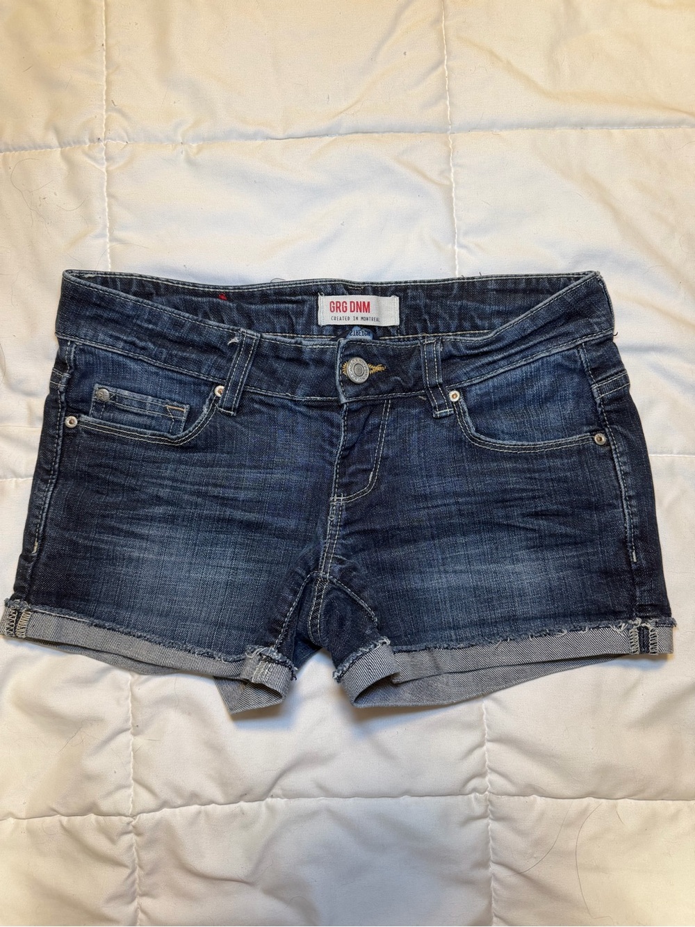 Garage Women's Dark Blue Cuffed Denim Shorts